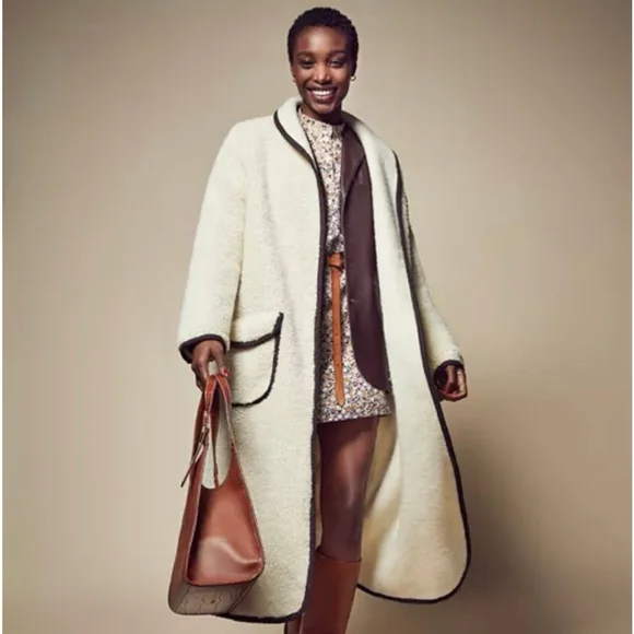 Free People Irresistible Teddy Cardigan Coat | Plush Faux Shearling Maxi | Large - Picture 2 of 9